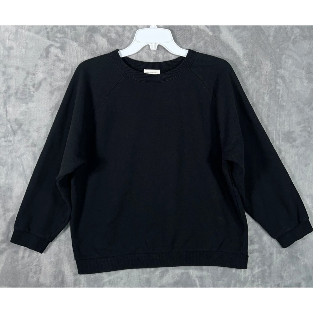 La Garconne Moderne Black Sweatshirt Womens XL Studio Cotton Fleece Raglan Japan